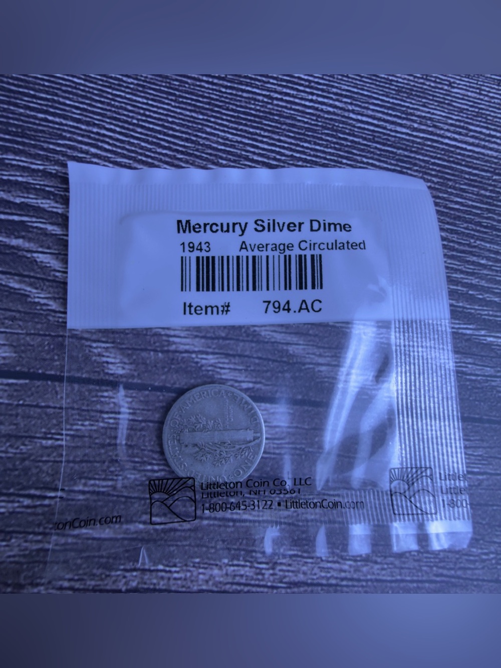 1943 Mercury Silver Dime 10C Average Circulated Littleton Coin Company